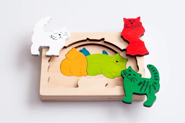 木製パズル ねこ